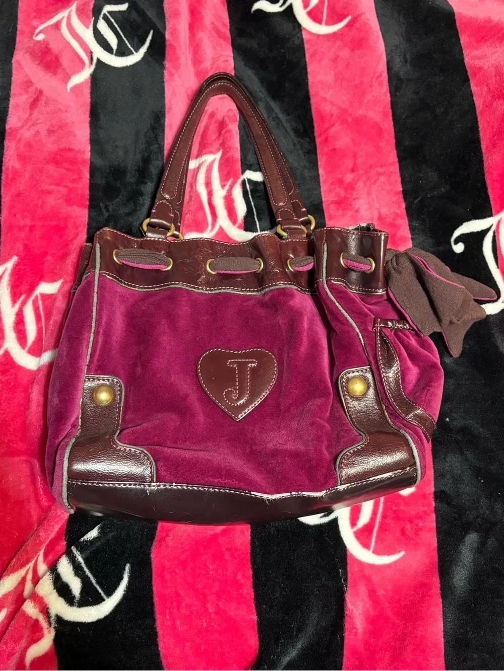2005/2006 Vintage Juicy Couture Daydreamer Velour Leather Bag